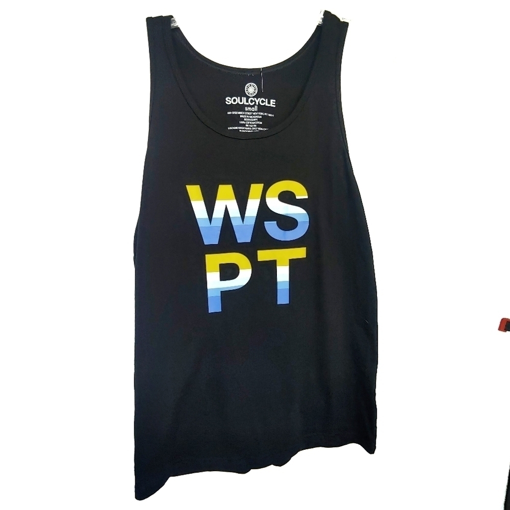 Soulcycle Black WSPT Call Letter Tank Top unisex